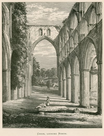 Abbaye de Rievaulx, chœur, vue vers le nord - Alexander Francis Lydon